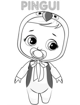 Desenho de Pingui Cry Baby para Colorir