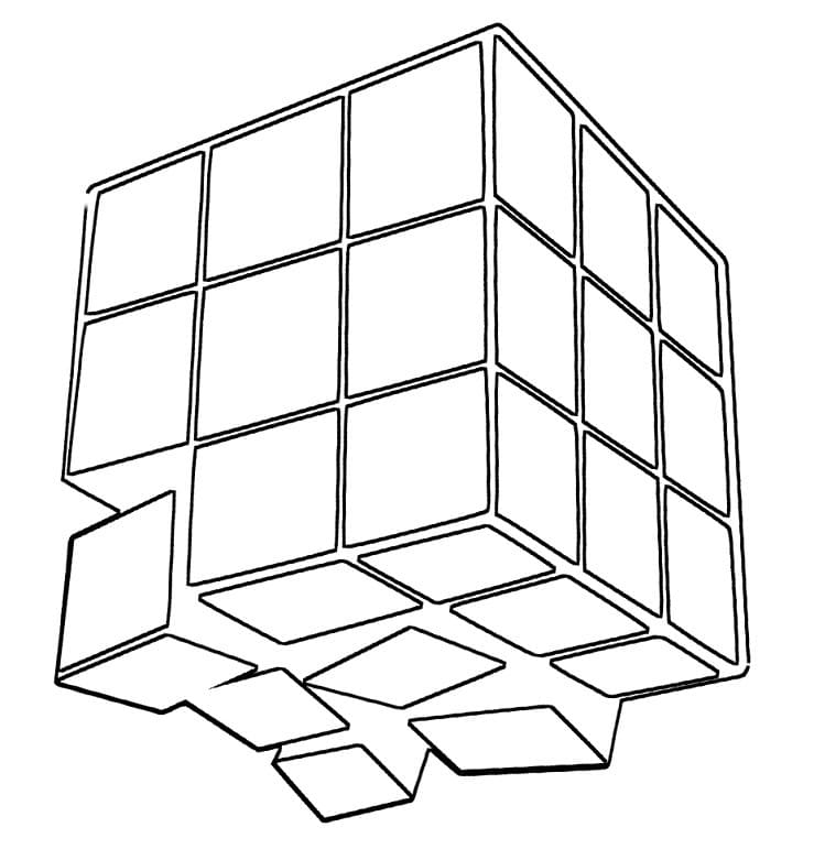 Desenho de Cubo de Rubik para Colorir