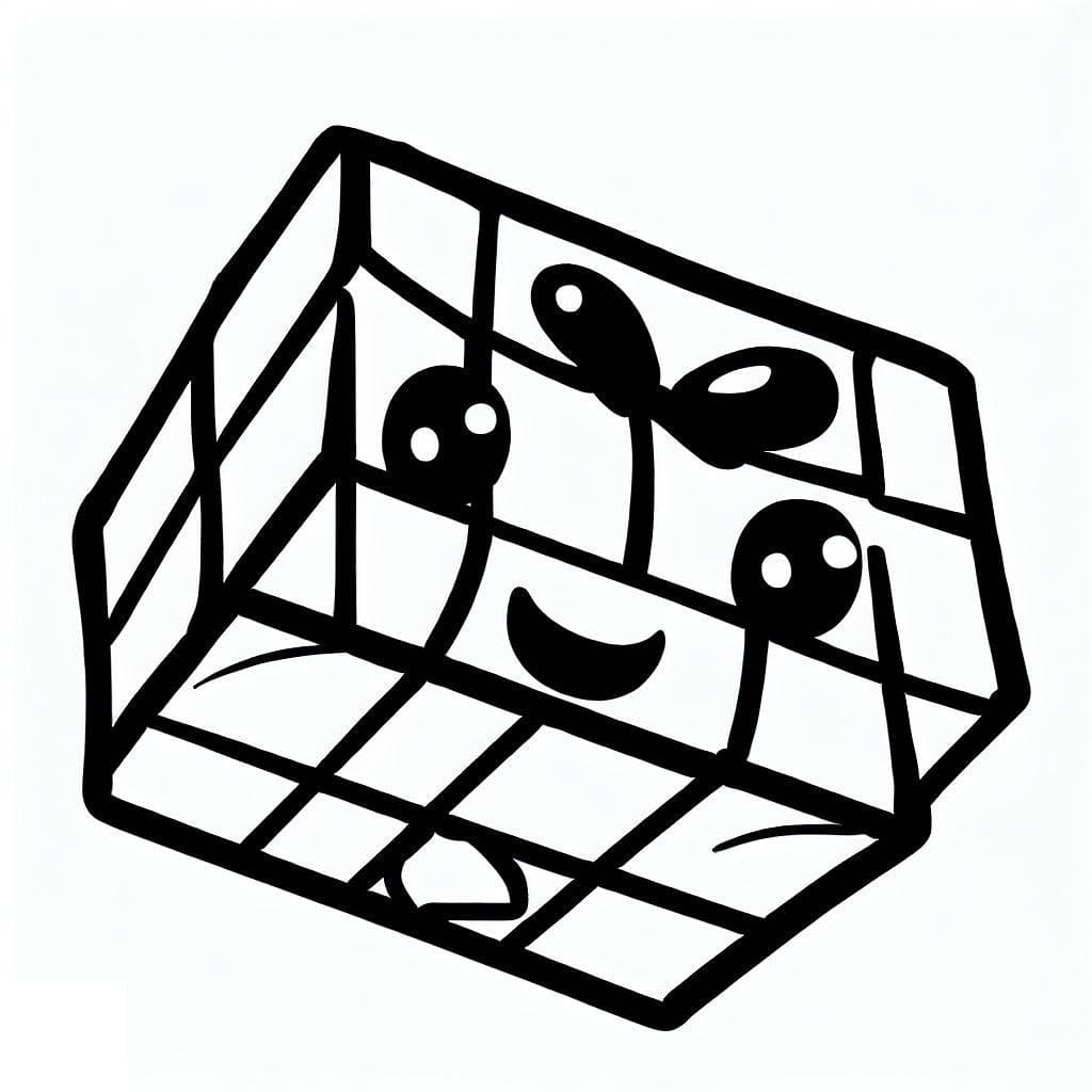 Desenho de Cubo Mágico Bonito para Colorir