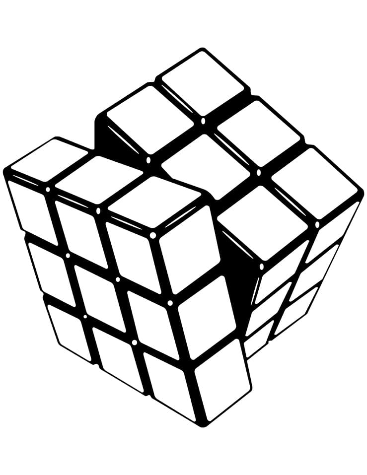 Desenho de Cubo Mágico Grátis para Crianças para Colorir