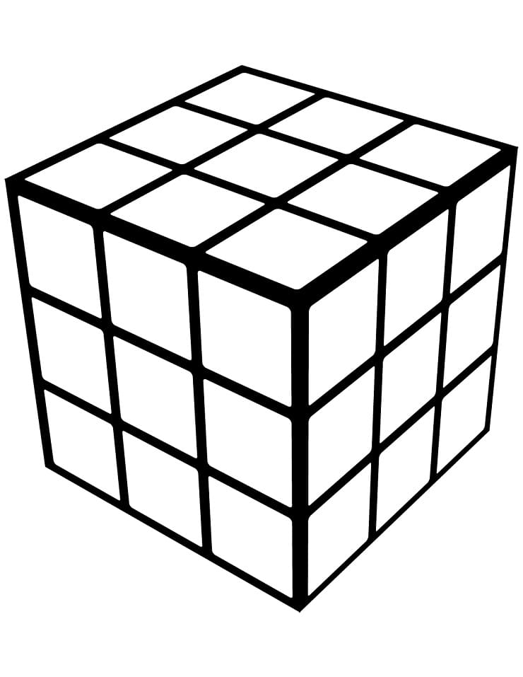 Desenho de Cubo Mágico para Crianças para Colorir