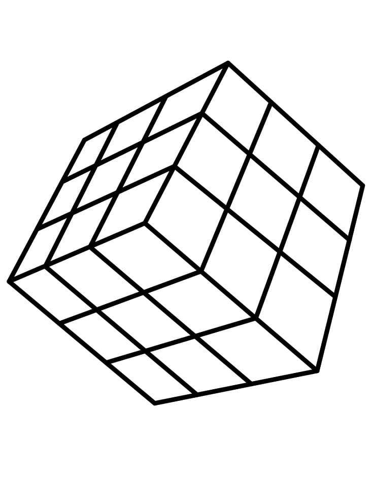Desenho de Cubo Mágico Perfeito para Colorir