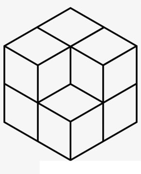 Desenho de Cubo mágico Simples para Colorir