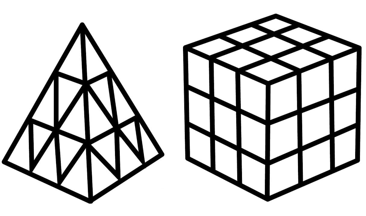 Desenho de Cubos Mágicos para Colorir