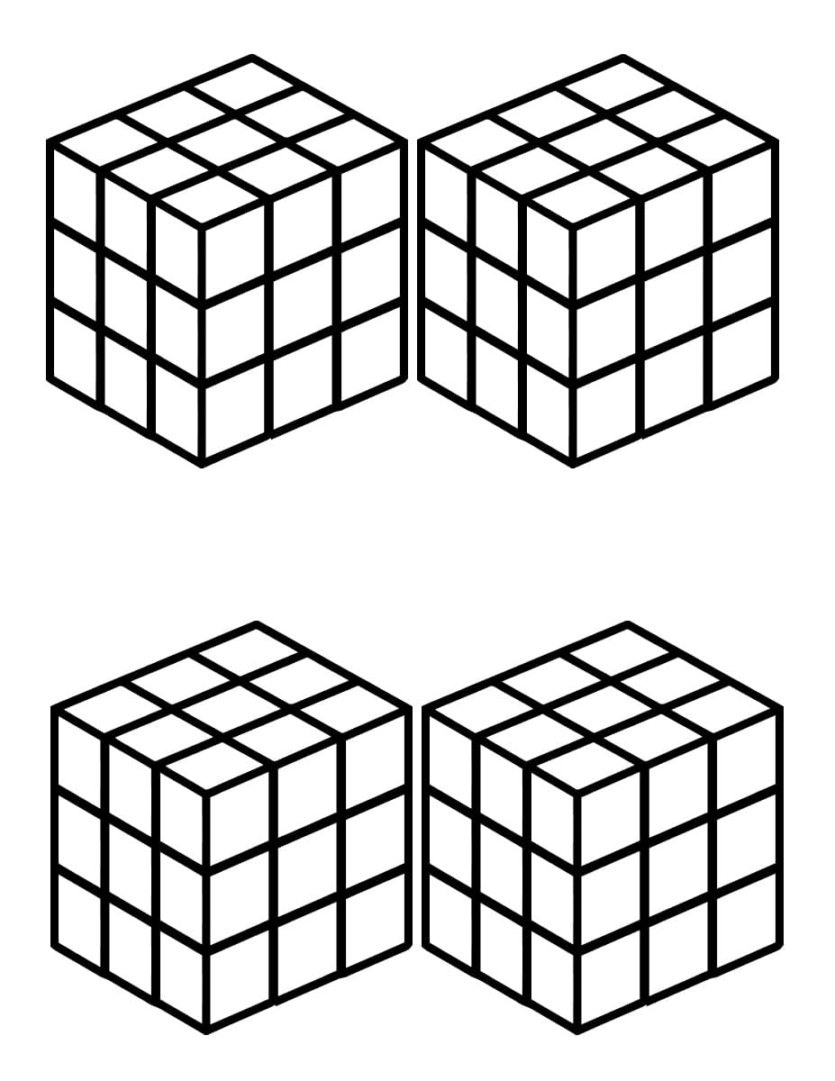 Desenhos de Cubo Mágico para Colorir
