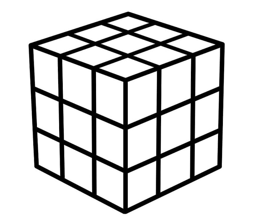 Desenho de um Cubo Mágico para Colorir