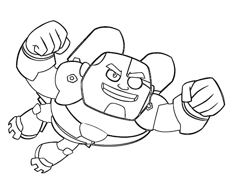 Desenho de Cyborg Voando para Imprimir e Pintar