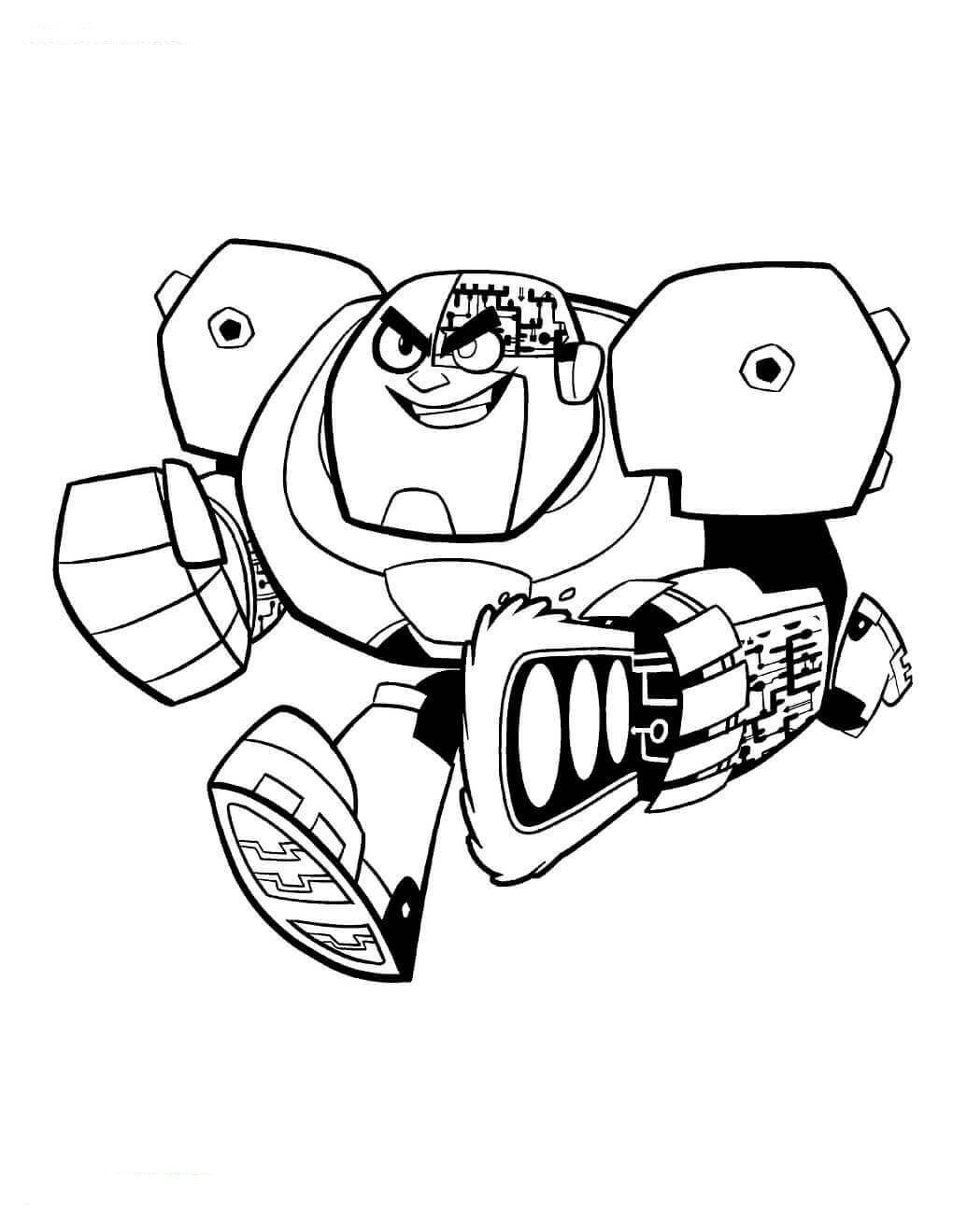 Desenho em Pdf de Cyborg para Baixar e Pintar