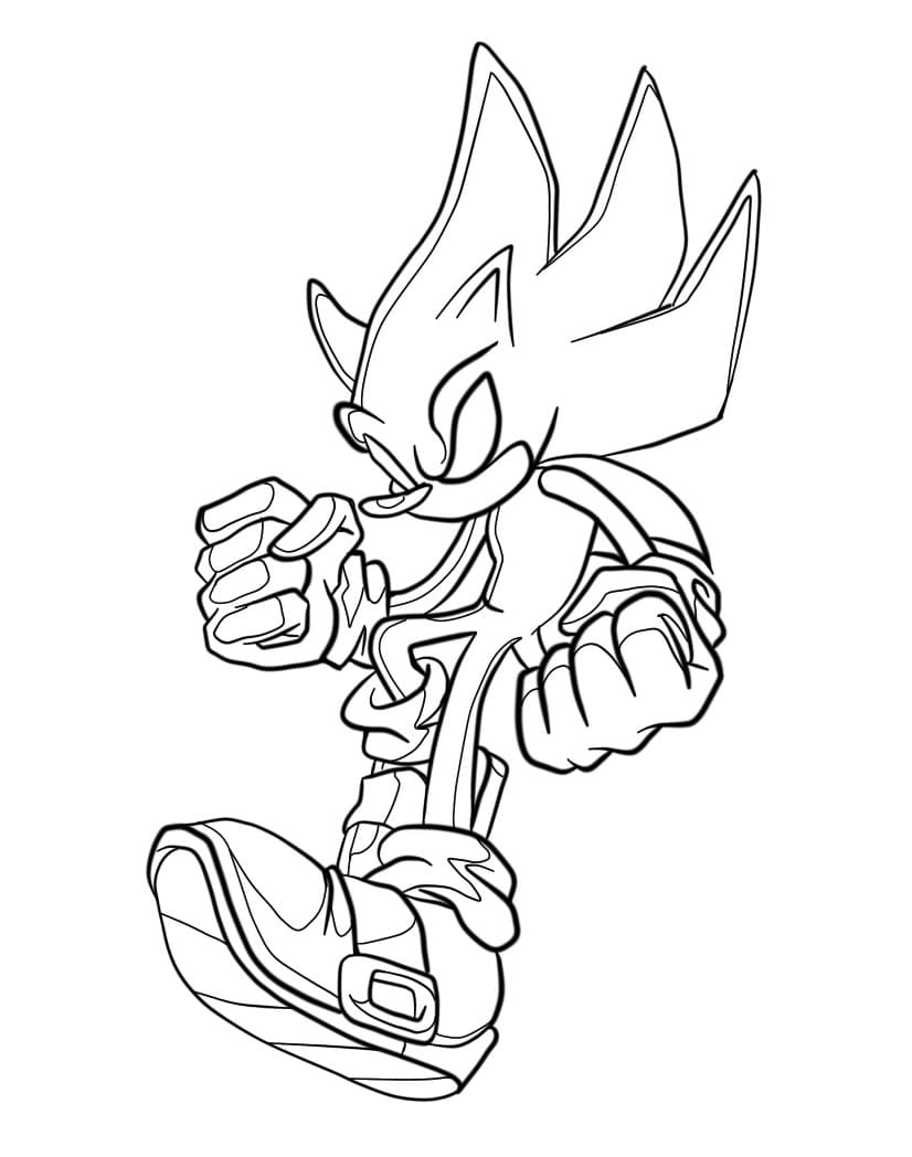 Desenho de Dark Sonic Grátis para Crianças para Colorir