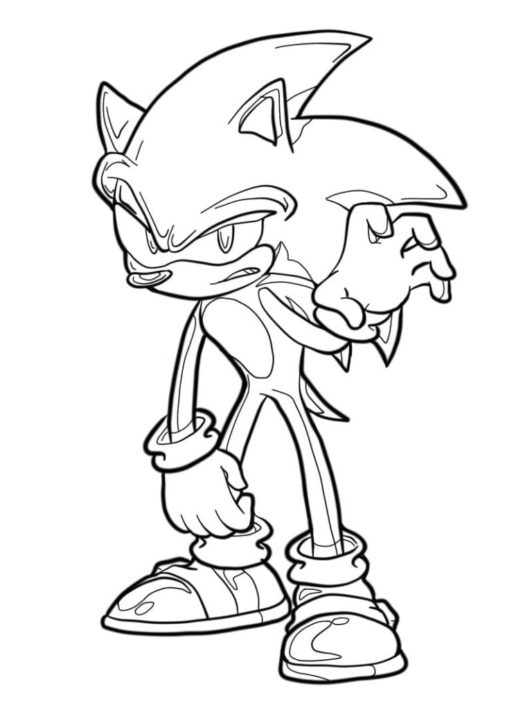 Desenho de Dark Sonic Grátis para Colorir