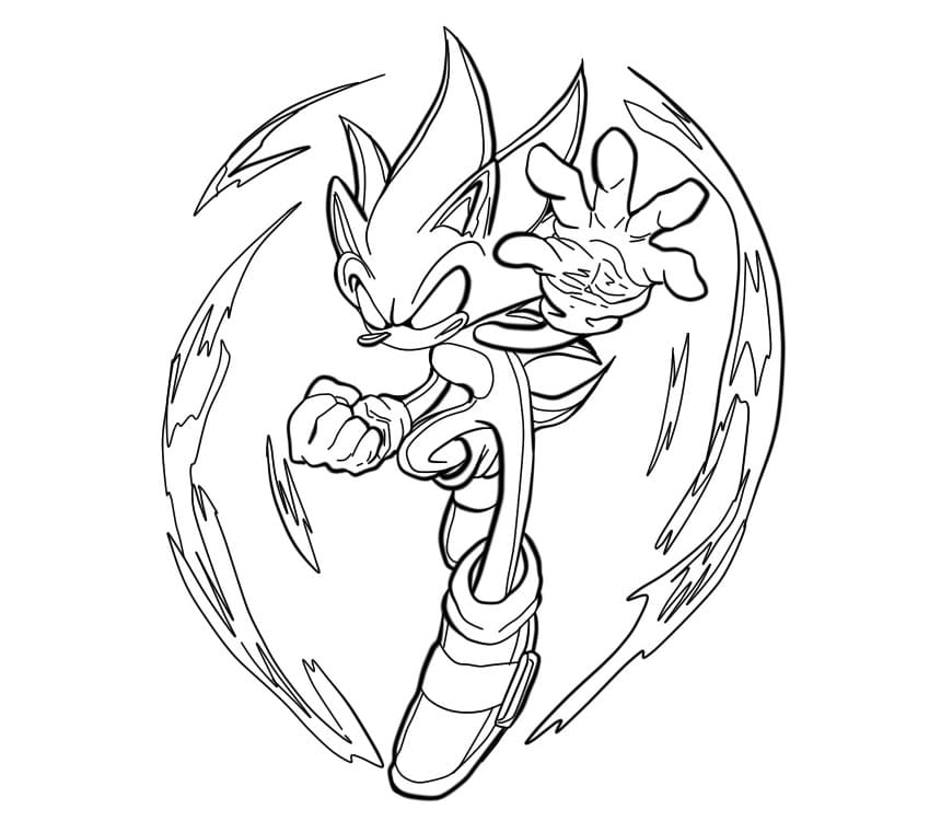 Desenho de Dark Sonic Imprimivel Grátis para Crianças para Colorir