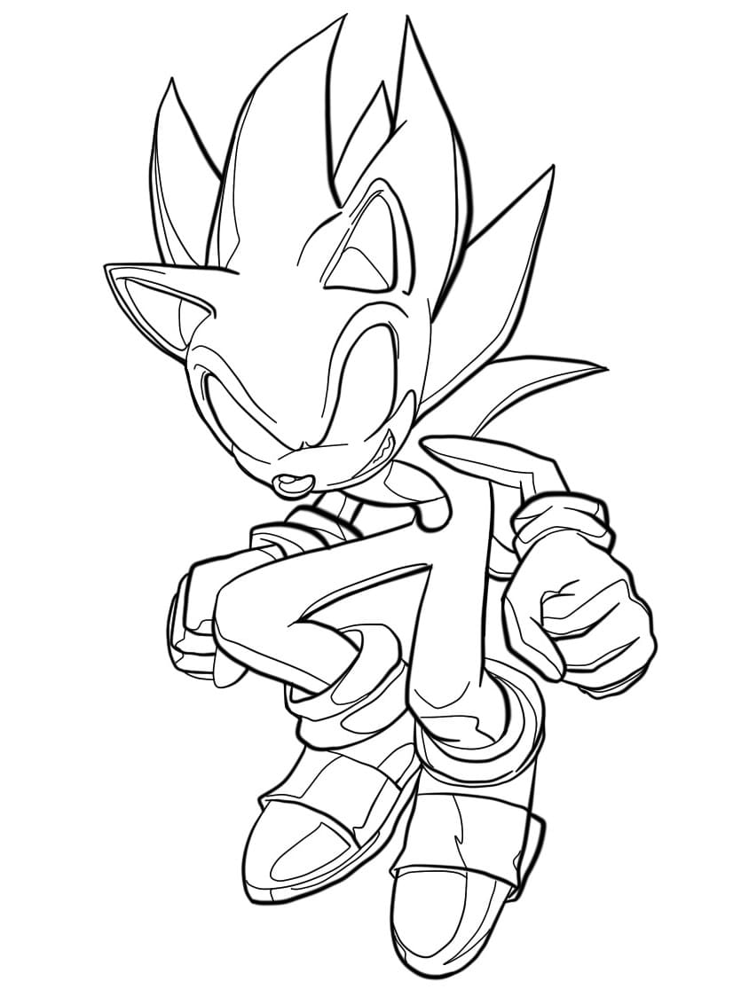 Desenho de Dark Sonic Imprimivel Grátis para Colorir