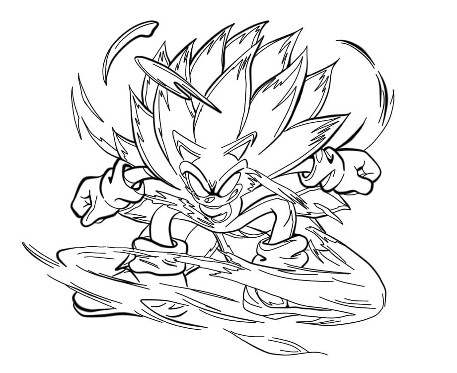 Desenho de Dark Sonic Irritado para Colorir