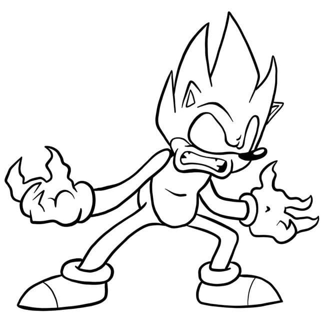 Desenho de Dark Sonic Louco para Colorir