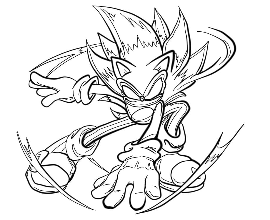 Desenho de Dark Sonic Poderoso para Colorir