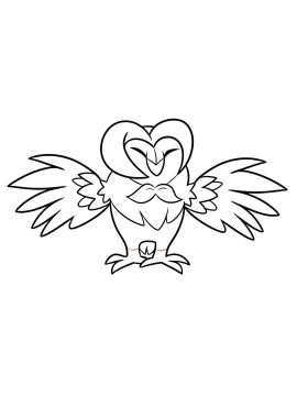 Desenho de Pokemon Dartrix Feliz para Colorir