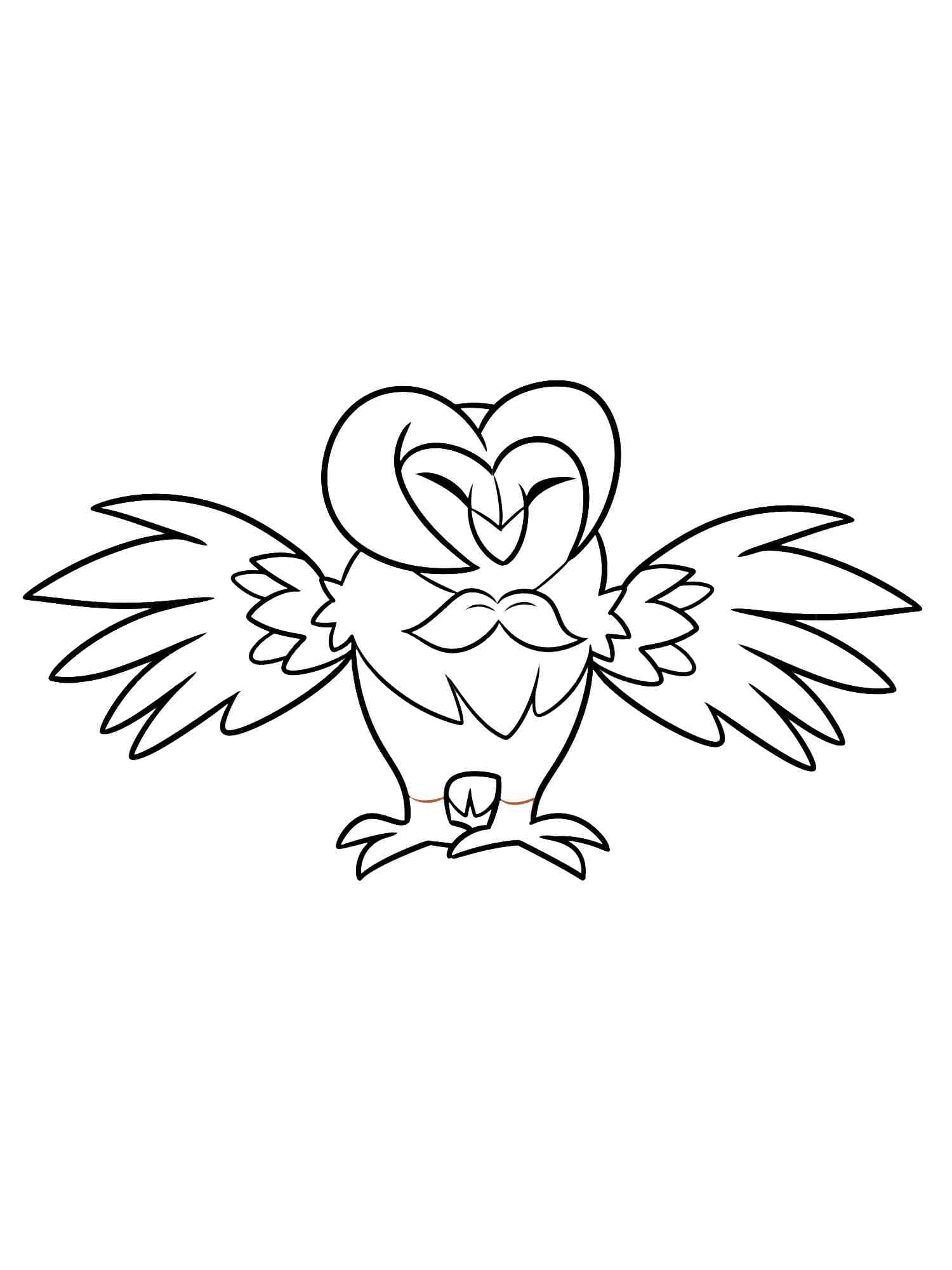 Desenho de Pokemon Dartrix Feliz para Colorir