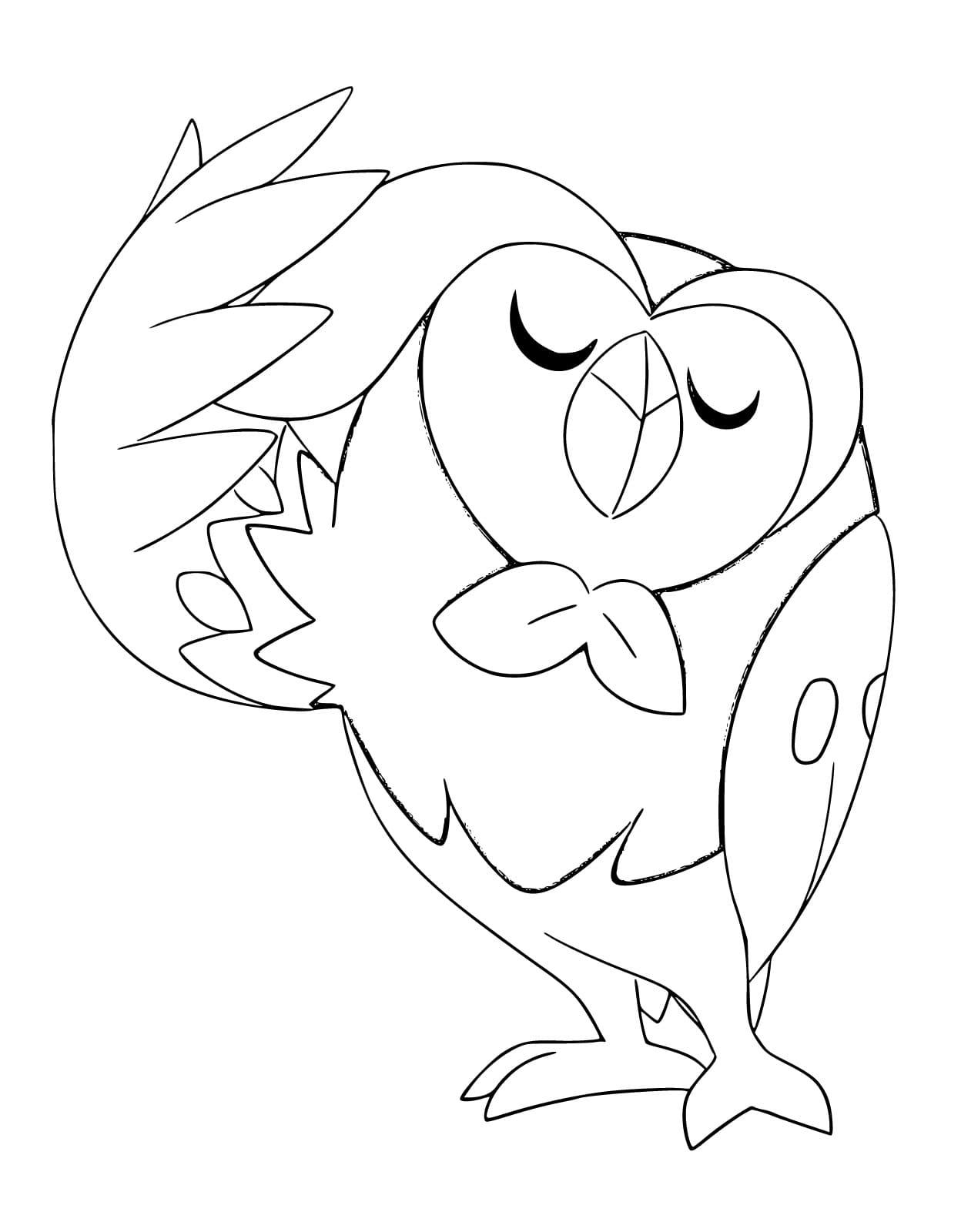 Desenho de Pokemon Dartrix Grátis para Colorir