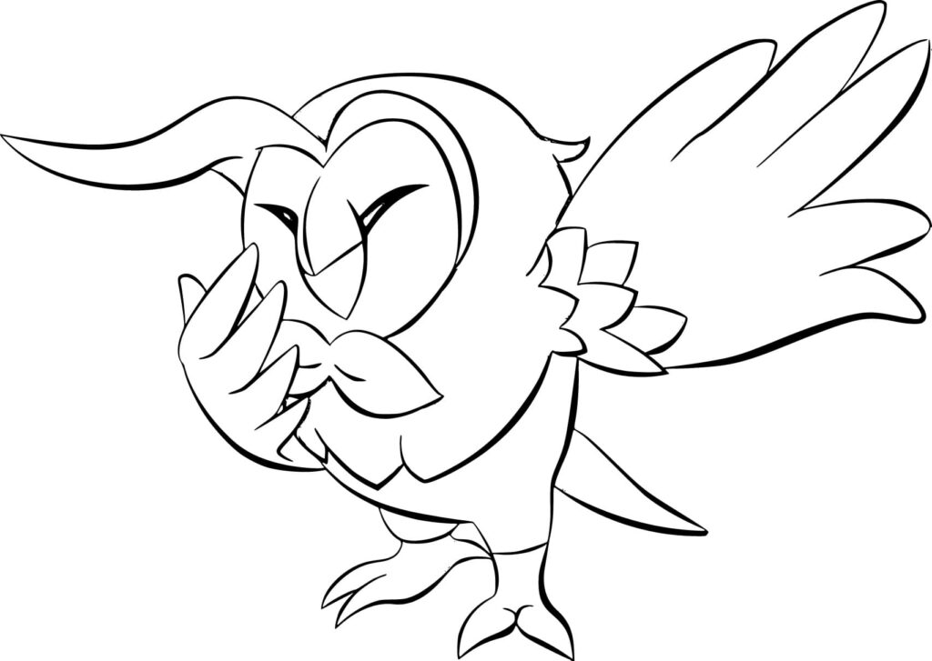 Desenho de Pokemon Dartrix Grátis para Crianças para Colorir