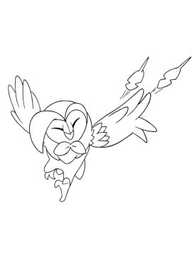 Desenho de Pokemon Dartrix Voador para Colorir