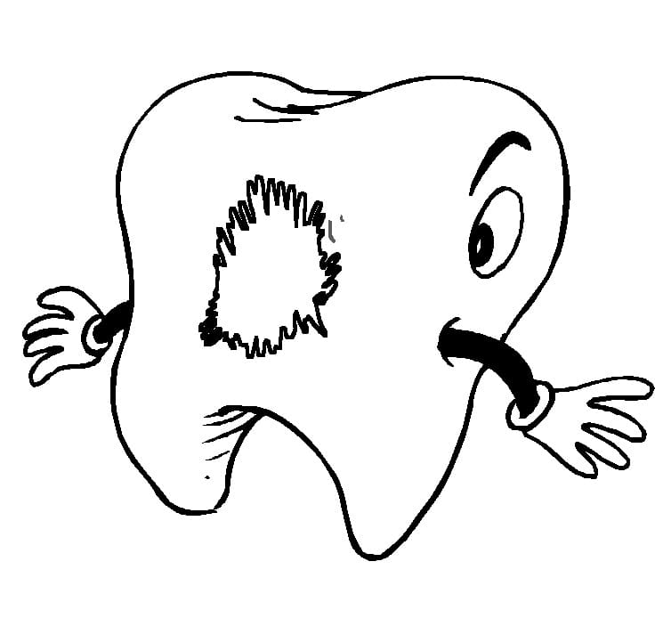 Desenho de Dente Bonito para Colorir Pdf