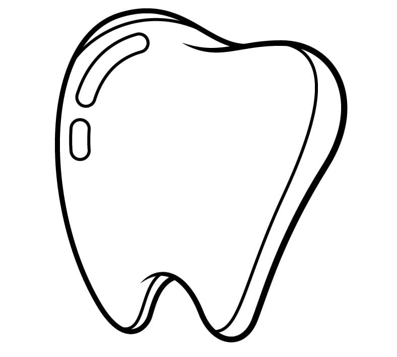 Desenho de Dente com Escová para Colorir