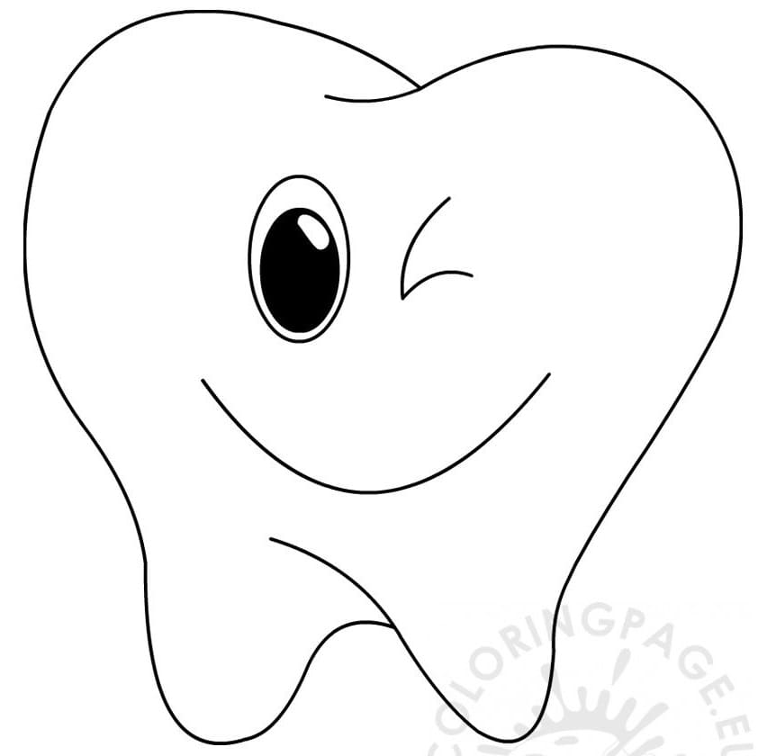Desenho de Dente com Pastá para Imprimir