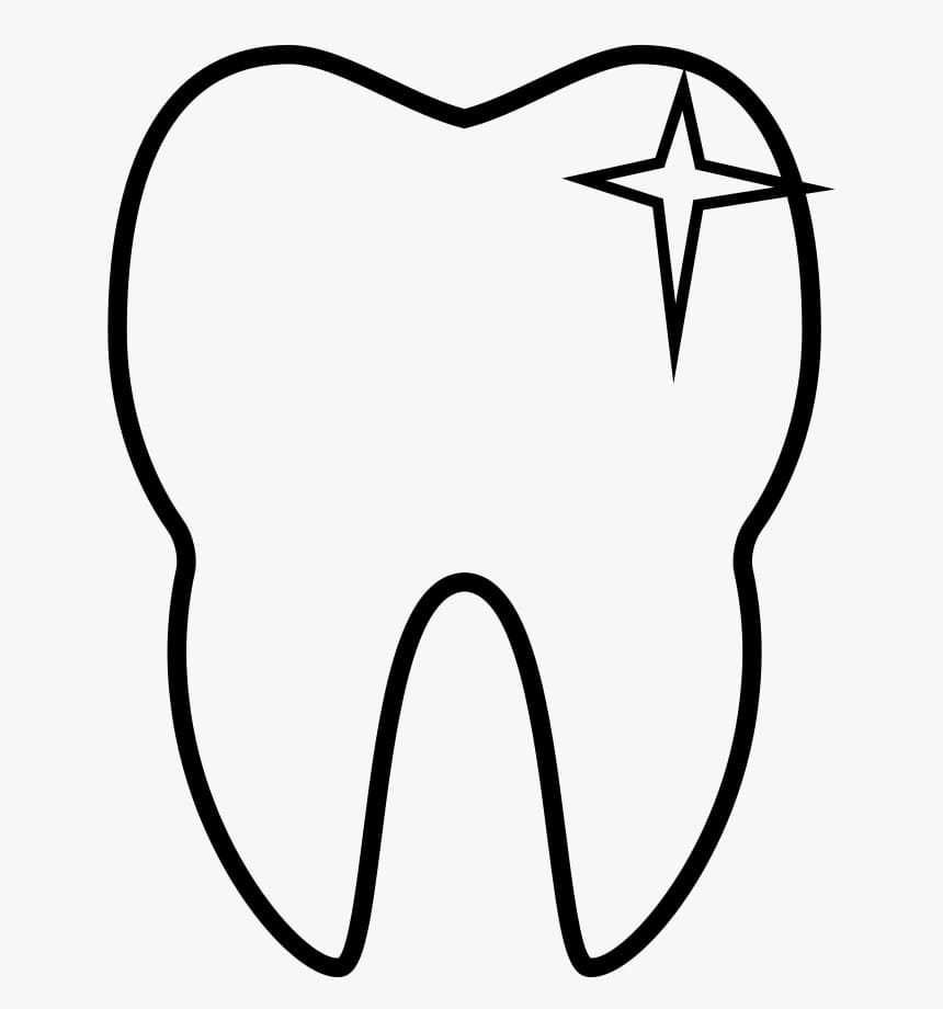Desenho de Dente para Imprimir Lápis de Cor