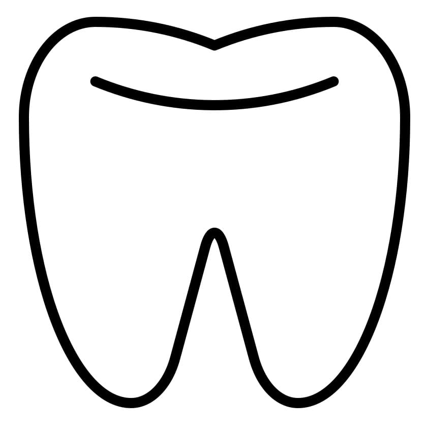 Desenho de Dente para Pintar Giz de Cera
