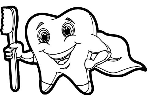 Desenho Dente incrível para Colorir