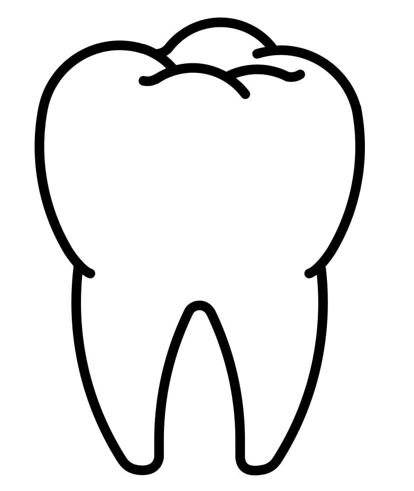 Desenho Dente Simples para Colorir