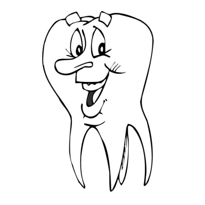 Desenho Dente Sorrindo para Colorir