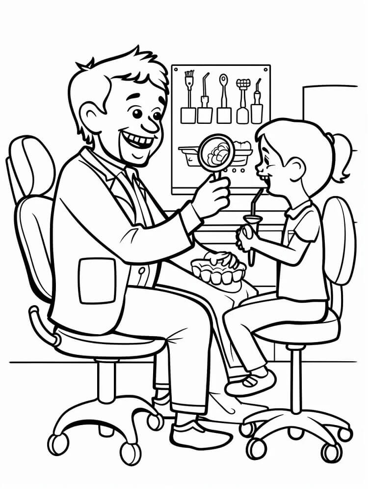 Desenhos de Imagem de Dentista para Colorir