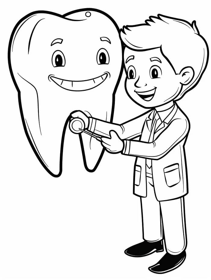 Desenhos de Pequeno Dentista para Colorir