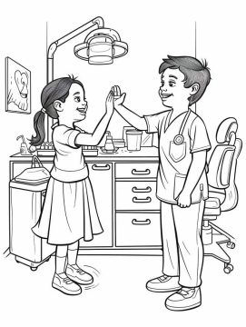 Desenhos de Um Dentista Alegre para Colorir