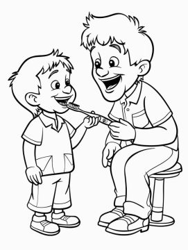 Desenhos de Um Dentista Feliz para Colorir