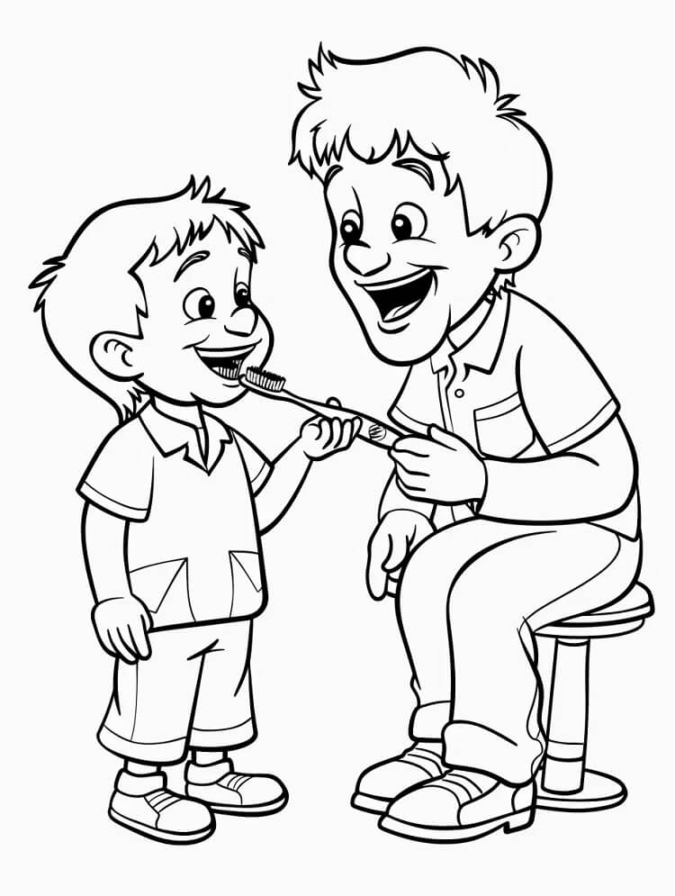 Desenhos de um Dentista Feliz para Colorir