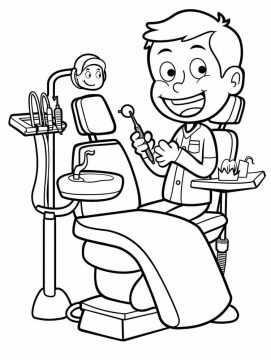 Desenhos de Um Dentista Fofo para Colorir