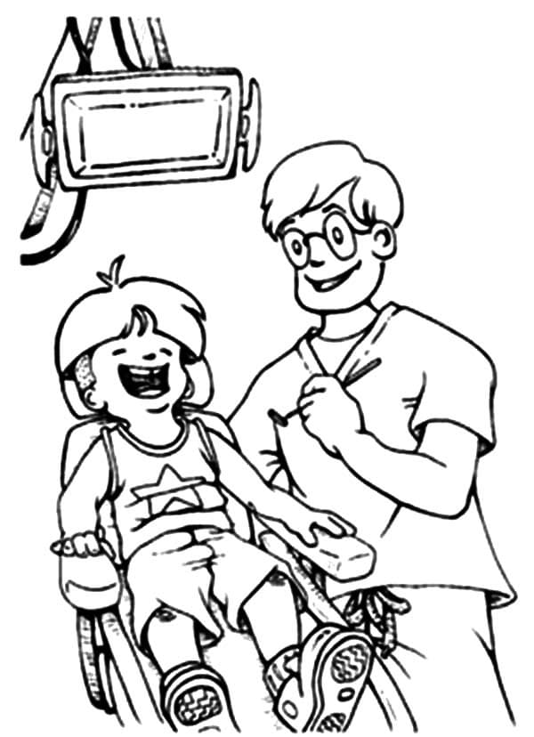 Desenho de Dentista Bonito para Colorir Pdf