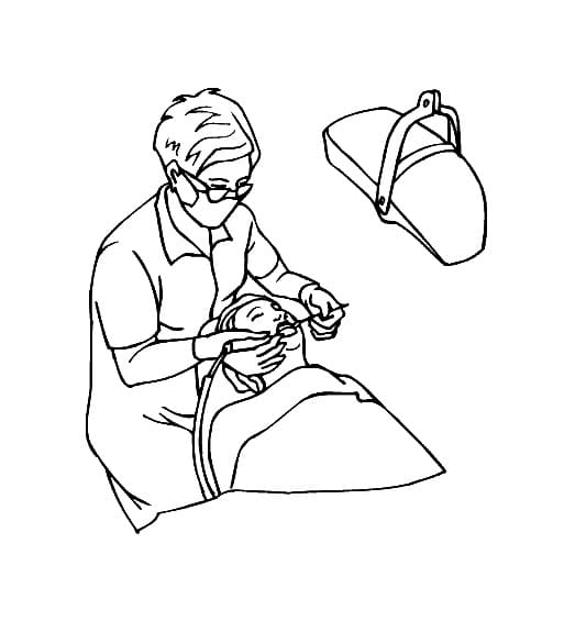 Desenho de Dentista Fofo para Colorir Pdf