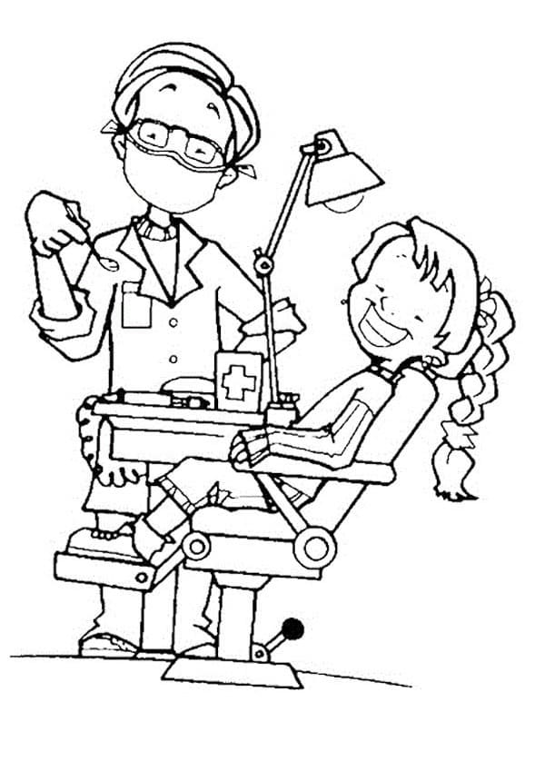 Desenho de Dentista para Colorir Pdf