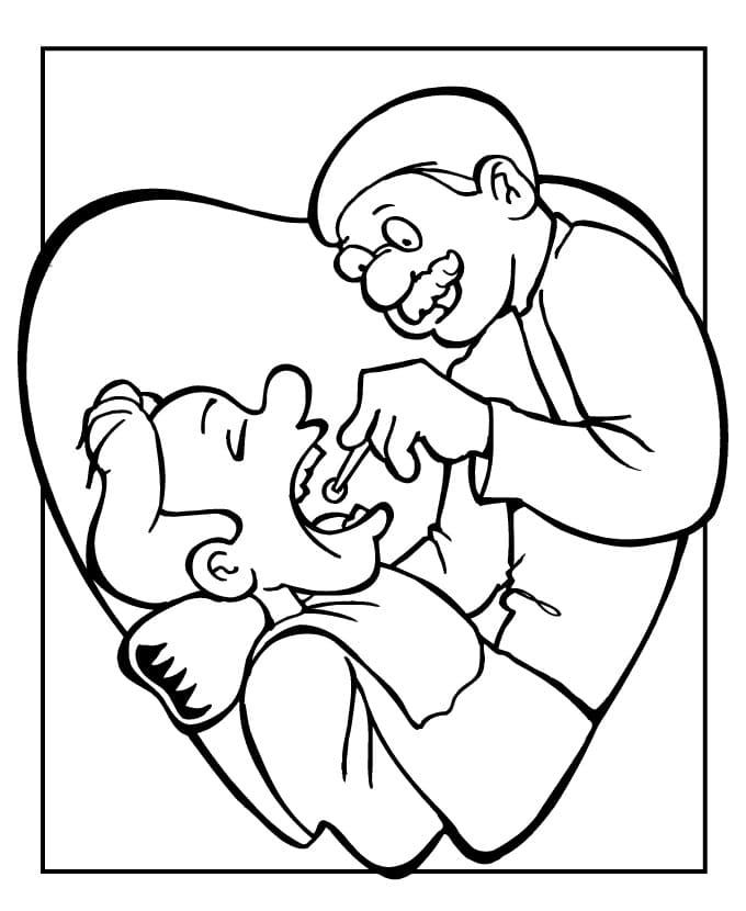 Desenho de Dentista para Imprimir Lápis de Cor