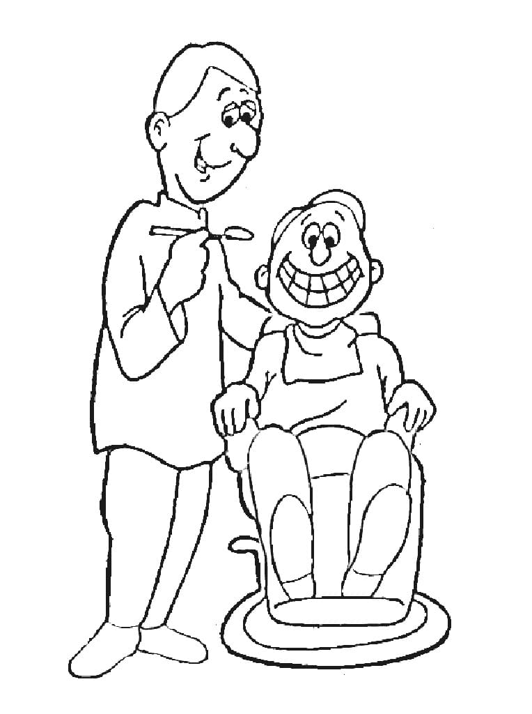Desenho de Dentista para Pintar Giz de Cera