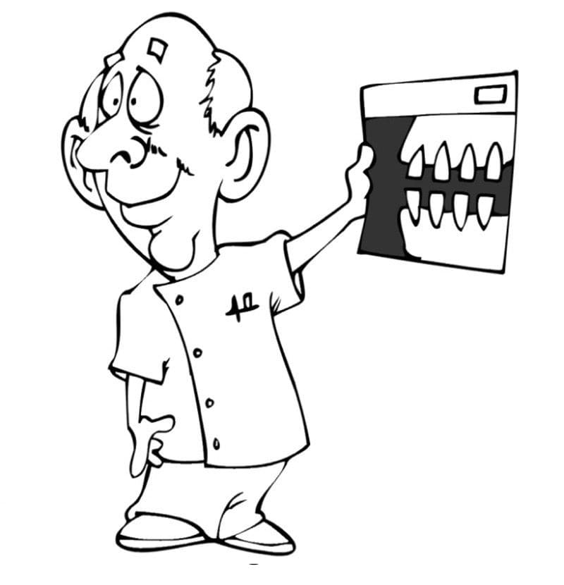 Desenho Dentista Engraçado para Colorir