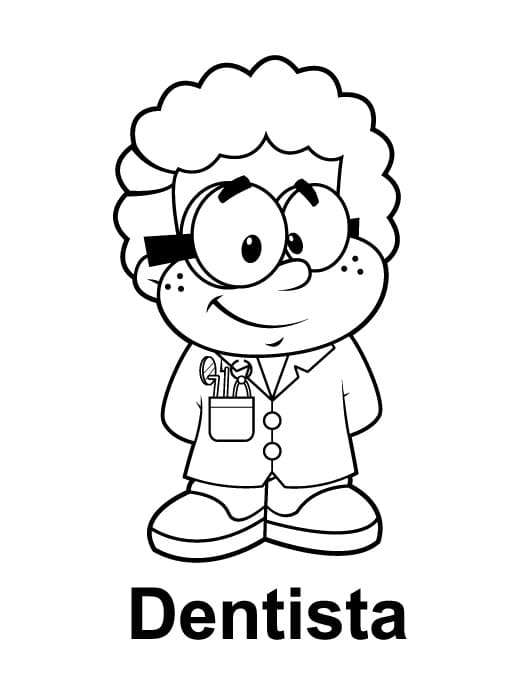 Desenho Pequeno Dentista para Colorir