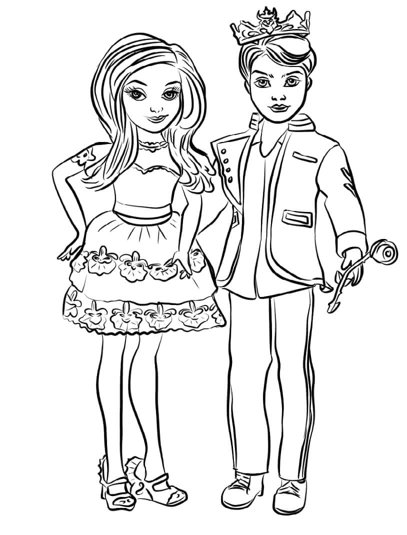 Desenho Ben e Mal de Descendentes para Colorir