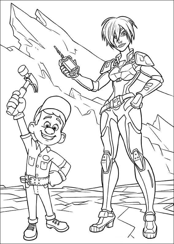 Desenho de Feliz e Calhoun para Colorir