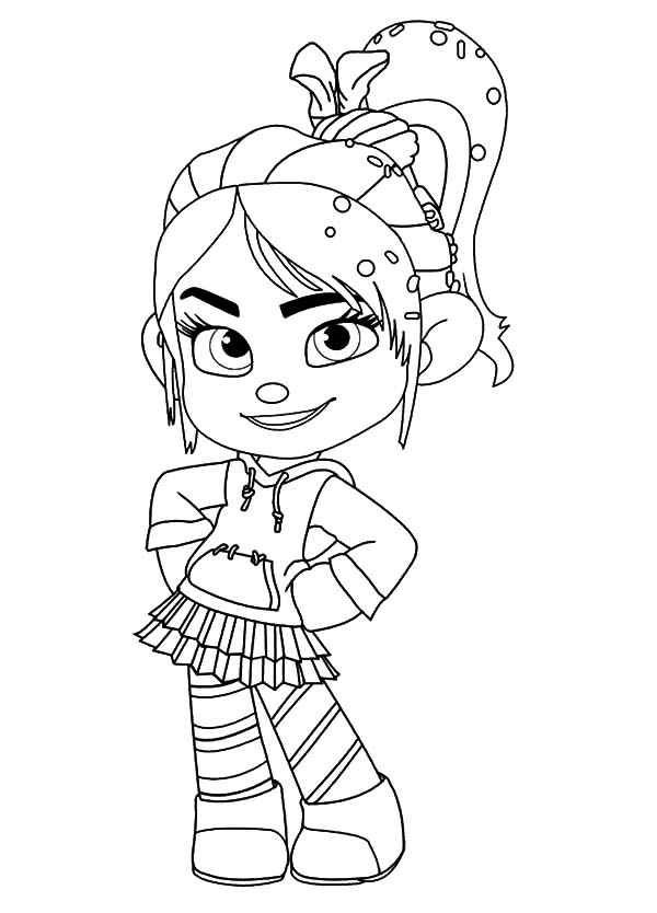 Desenho de Vanellope para Imprimir e Colorir
