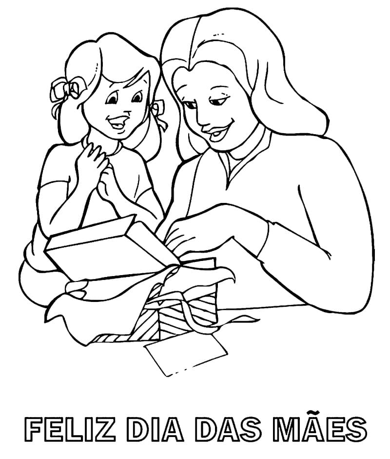 Desenho de Dia das Mães para Imprimir Lápis de Cor