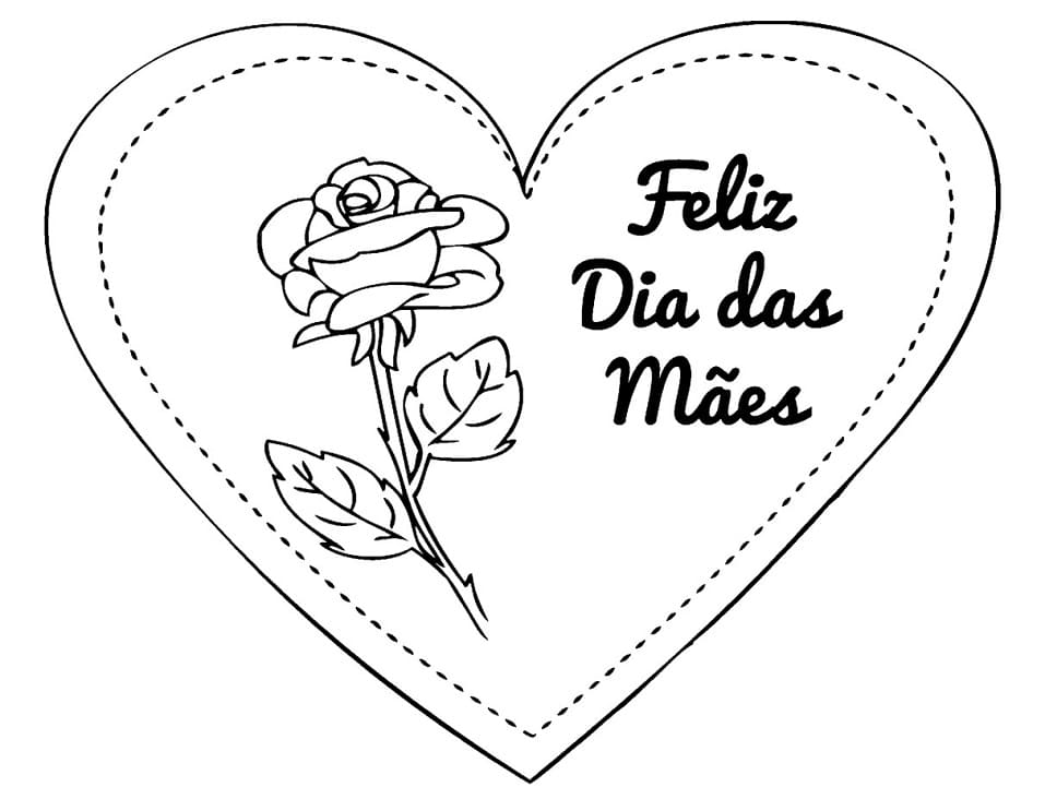 Desenho Feliz Dia das Mães para Colorir